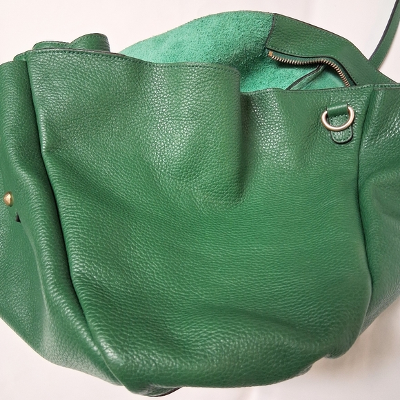 Annabel Ingall Green Leather  LargeTote Bag - Picture 8 of 10